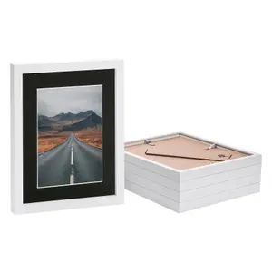 Photo Frames with 5" x 7" Mount - 8" x 10" - Black Mount - Pack of 5