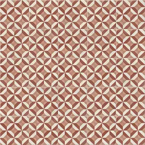 Baroque Geometric Tile Vinyl by Remland (Bernini Clay, 1m x 2m)