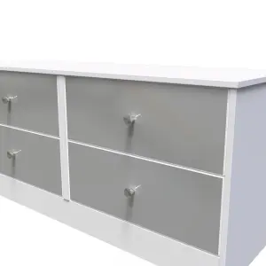 Taunton 4 Drawer Bed Box in Uniform Grey Gloss & White (Ready Assembled)