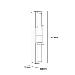 Ashford Matt Dusty pink Double Wall-mounted Bathroom Cabinet (H)180cm (W)30cm