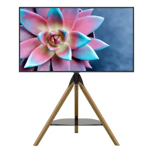 AVF FSL1000HOXLWB Hoxton Tripod TV Stand with Bracket for up to 70 inch TVs - Light Wood