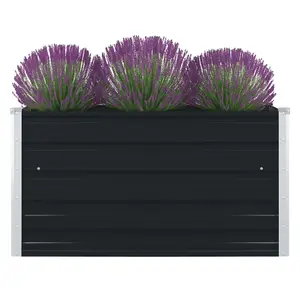 Berkfield Raised Garden Bed 100x100x45 cm Galvanised Steel Anthracite