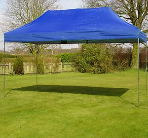 3m x 4.5m Trader-Max 30 Instant Shelter Pop Up Gazebos Frame & Canopy - Royal Blue