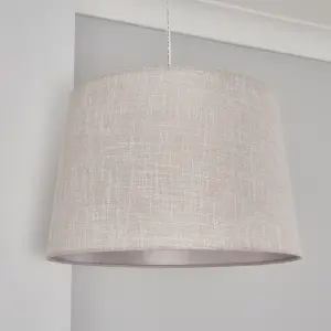 Inlight Petra Light Grey Woven effect Slubby Light shade (D)40cm