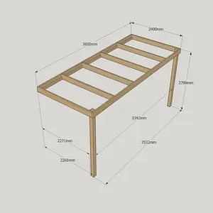 Wall Mounted Box Pergola - Wood - L240 x W360 x H270 cm - Light Green