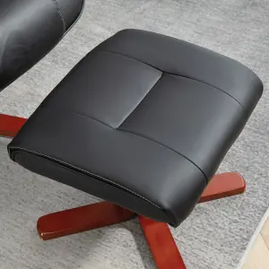 HOMCOM Reclining Armchair with Footstool and Adjustable Backrest, Black