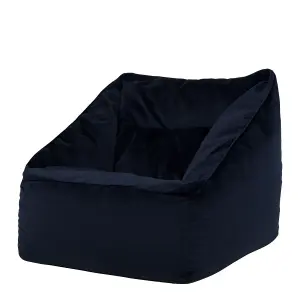 icon Natalia Velvet Armchair Bean Bag Midnight Blue Giant Bean Bag Chair