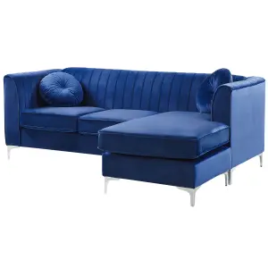 Corner Sofa TIMRA Navy Blue Velvet Left Hand