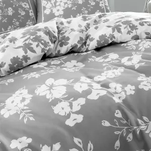 GC GAVENO CAVAILIA Floral world duvet cover bedding set grey double 3PC with reversible flowers printed quilt cover