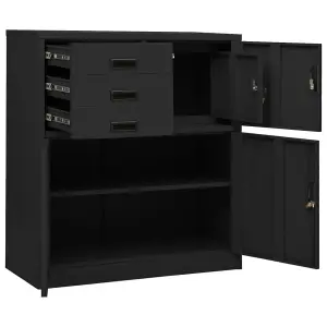 Berkfield Office Cabinet Anthracite 90x40x102 cm Steel