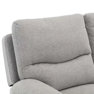 Fosse 1 + 3  Seater Manual Recliner Fabric Modern Living Sofa Light Grey