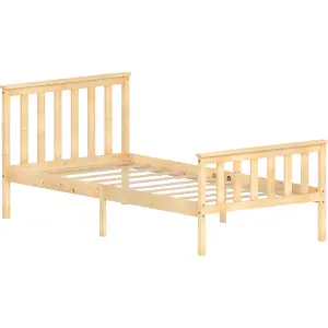 Vida Designs Milan Pine 3ft Single Wooden Bed Frame - High Foot End