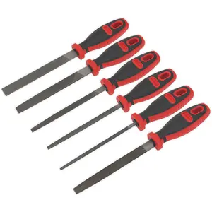 PREMIUM 6 Piece 150mm Engineers File Set - Double Cut - Coarse - Comfort Grip