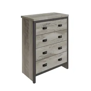 GFW Boston 4 Drawer Chest of Drawers Grey