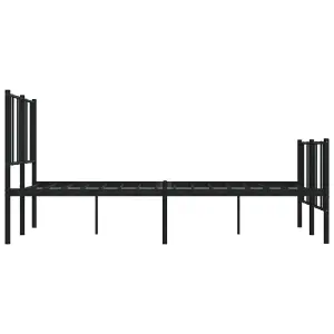 Berkfield Metal Bed Frame with Headboard and Footboard Black 140x200 cm