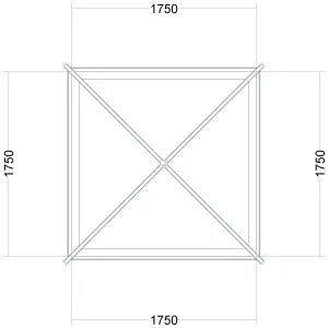 Atlas Grey on White Square Roof lantern with Self Clean Solar Blue glass, (L)1.75m (W)1.75m (H)420mm