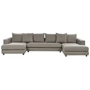 5 Seater Fabric Sofa Light Taupe LILVIKEN