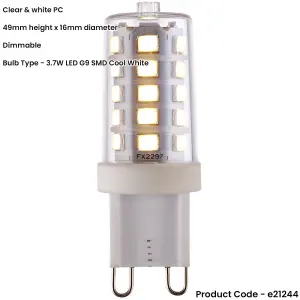 Clear & White 3.7W G9 SMD LED Light Bulb - Dimmable Cool White - 470lm 4000k