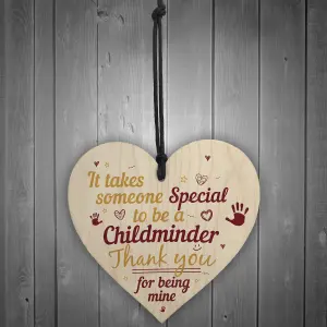 Red Ocean Special Childminder Shabby Chic Heart Babysitter Plaque Thank You Sign Birthday Love Gift