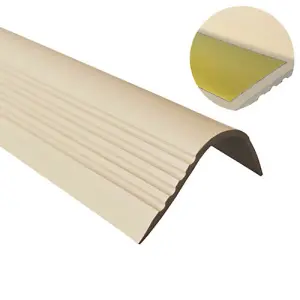 Stair nosing non slip rubber anglestep edge self-adhesive PVC  RGPT 90cm beige