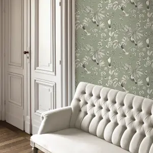 GoodHome Osum Sage Nature Textured Wallpaper