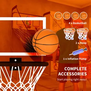 SPORTNOW Basketball Arcade Game with Double Hoops, Electronic Scorer