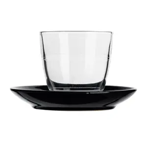 Duralex - Gigogne Mismatched Coffee Cup & Saucer Set - 220ml - Black - 12pc