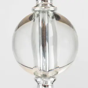 ValueLights Gatto Modern Polished Chrome and Acrylic Ball Touch Table Lamp with Grey Light Shade