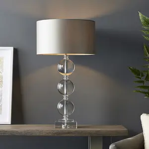 Luminosa Ortisei Table Lamp Clear Crystal & Chrome Plate