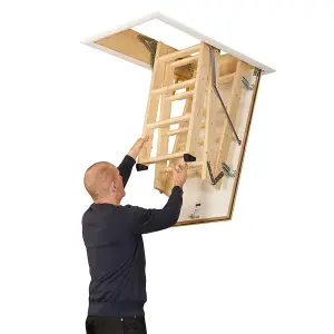 TB Davies EnviroFold 3-Section Timber Loft Ladder (2.8m)