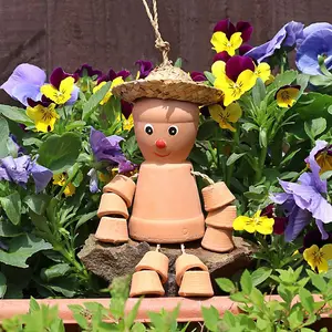 Small Terracotta Pot Man Decorative Planter