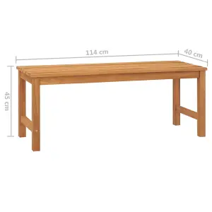 Berkfield Garden Bench 114 cm Solid Teak Wood