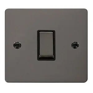 Flat Plate Black Nickel 10A 1 Gang Intermediate Ingot Light Switch - Black Trim - SE Home