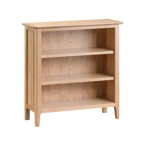 Home Source Natland Small Wide Oak 3 Shelf  Bookcase