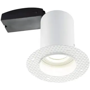 Plaster-In Fire Rated Ceiling Downlight - 50W GU10 Reflector LED - Trimless