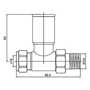 Rinse Bathrooms 15mm Designer Straight Radiator Valves - Pair