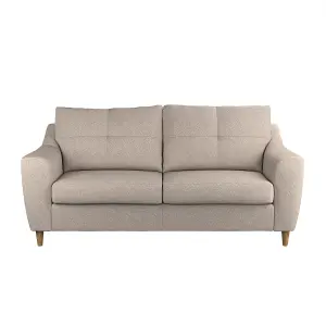 Baxter Oatmeal Tufted Fabric 3 Seater Sofa