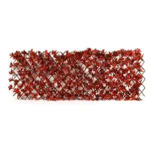 Expanding Decorative Trellis Artificial Red Leaf Willow Trellis Panel Screen