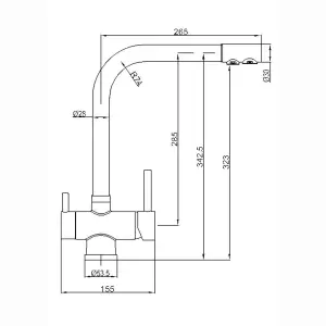 ENKI Modena Modern Brushed Nickel Round 3-Way Filter Mixer Tap for Kitchen Sink