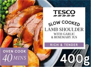 Tesco Slow Cooked Lamb Shoulder Garlic Rosemary 400G