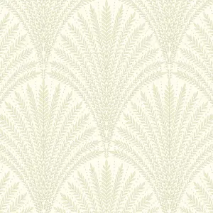 Hoopla Walls Sage Green Leaf Fan Smooth Matt Wallpaper