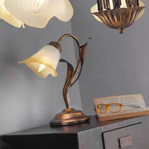 Luminosa Lucrezia Glass Table Lamp, Bronze