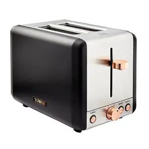 Tower Cavaletto Pyramid Kettle and 2 Slice Toaster Set Black