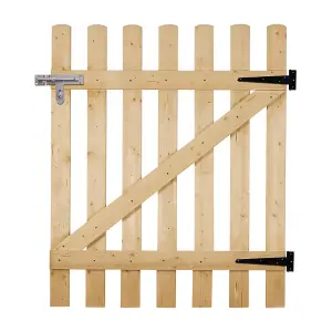 Vintage Wooden Garden Fence Gate Pedestrian Gate Single Swing Gate with Latch H 120cm x W 90cm