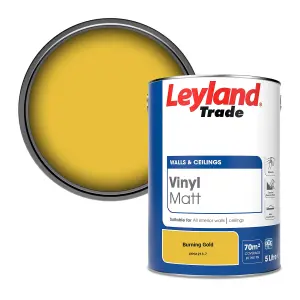 Leyland Trade Vinyl Matt Walls & Ceilings Emulsion Paint Burning Gold (PPG1213-7) 5L