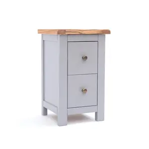 Aubusson 2 Drawer Bedside Table Grey