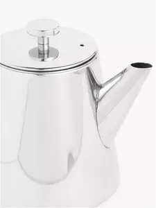 John Lewis Double Wall Teapot With Infuser, 1.2L, Stainless Steel