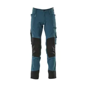 Mascot Advanced Stretch Trousers with Kneepad Pockets - Dark Petroleum   (42.5) (Leg Length - Regular)