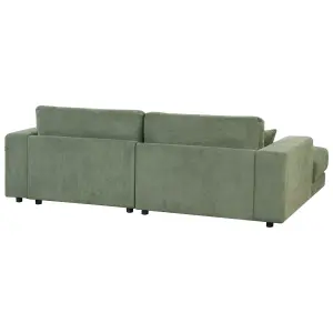 Corner Sofa LOFOTEN Green Fabric 3 Seater Right Hand