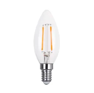 30w Equivalent LED Filament Candle Light Bulb Candle E14 Small Screw 2.0w - Warm White - Pack of 3